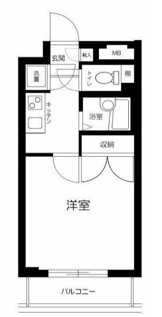 菱和パレス府中駅前(1K/4階)の間取り写真