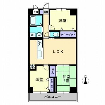 レイクウエスト(3LDK/7階)の間取り写真