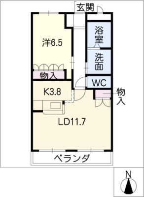 ロイヤル・ツインズ(1LDK/2階)の間取り写真
