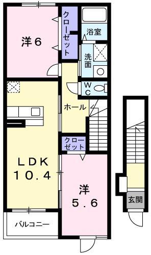 パークサイド ステージ(2LDK/2階)の間取り写真