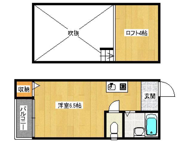 キャナルプレイス住吉(ワンルーム/1階)の間取り写真