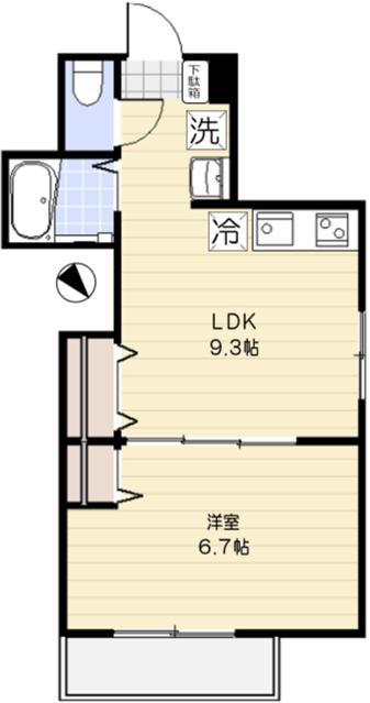 エクセラン松戸III(1LDK/1階)の間取り写真