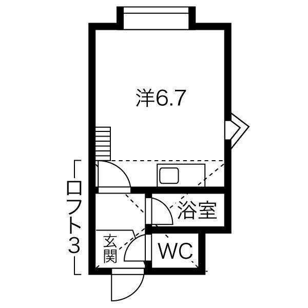 アップルハウス北16条(ワンルーム/1階)の間取り写真