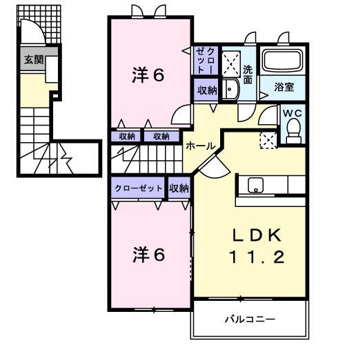 アプローズ・M(2LDK/2階)の間取り写真