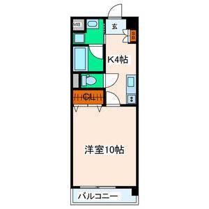 コーポタイワIII(1K/3階)の間取り写真