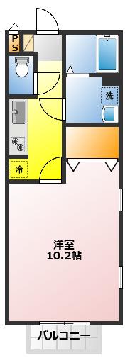 アムールVOYAGE(1K/1階)の間取り写真