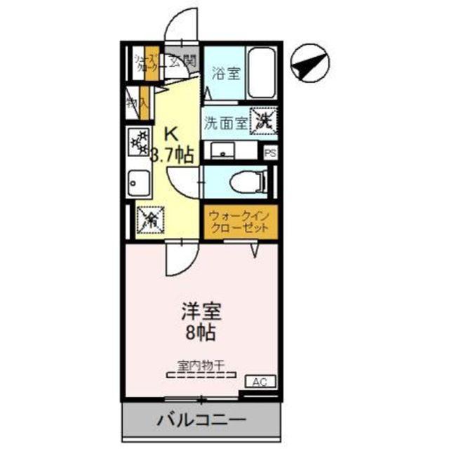 アンデス(1K/2階)の間取り写真