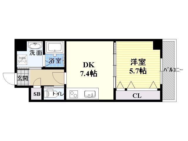 DIASⅢ(1DK/3階)の間取り写真