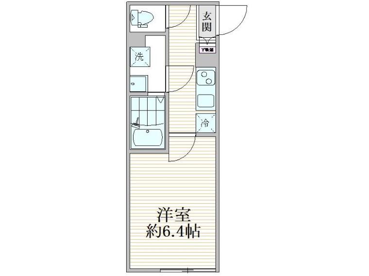 FUUWA綾瀬(1K/1階)の間取り写真