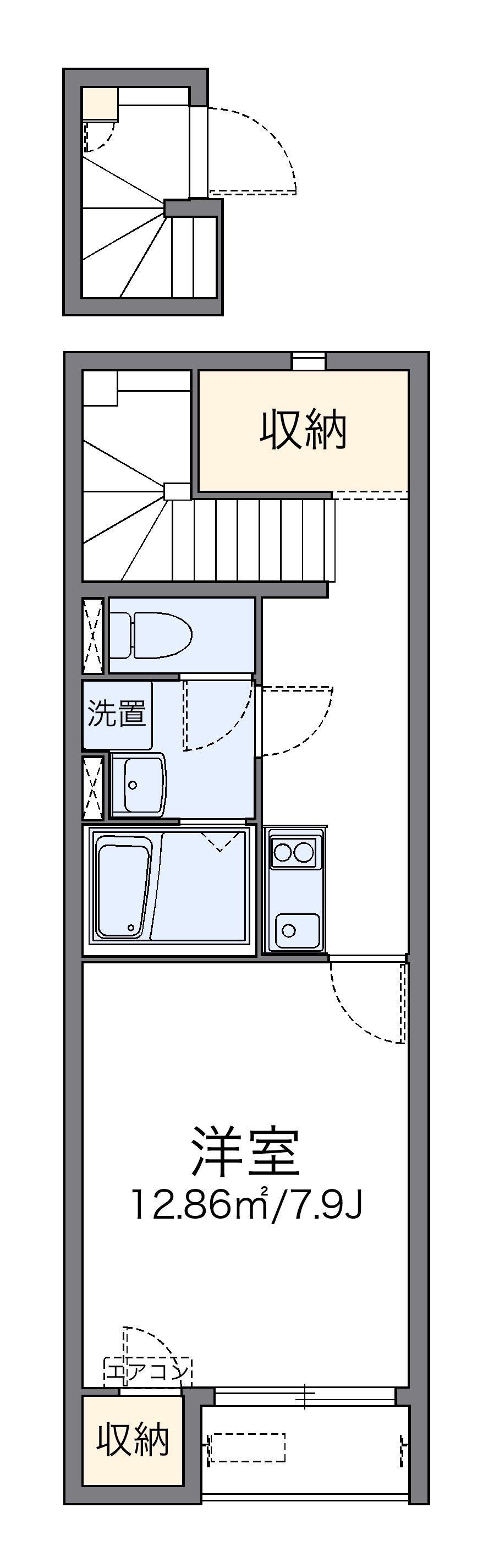 レオネクストアムール(1K/2階)の間取り写真