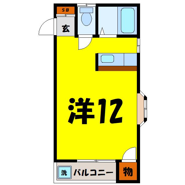 コーポイヴ(ワンルーム/1階)の間取り写真