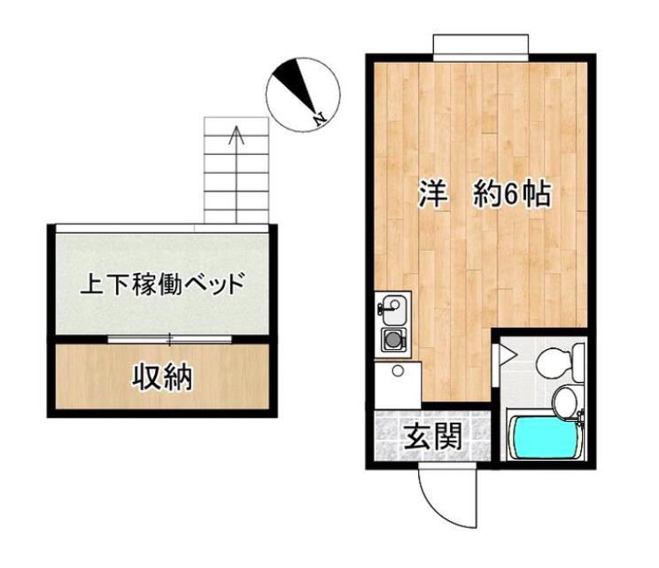 パンシオン川口(ワンルーム/1階)の間取り写真