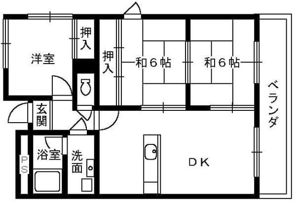 エンデバー高石(3LDK/4階)の間取り写真