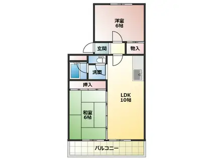 ジャルジョイハイツ(2LDK/3階)の間取り写真