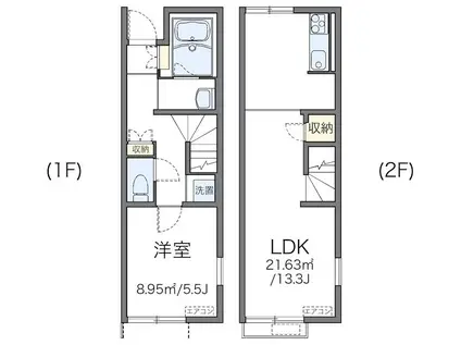 コッリーナみなみ野(1LDK/1階)の間取り写真