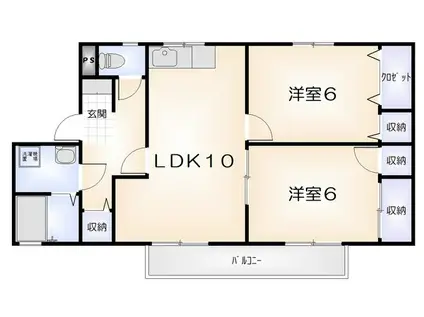 リヴェール21(2LDK/2階)の間取り写真