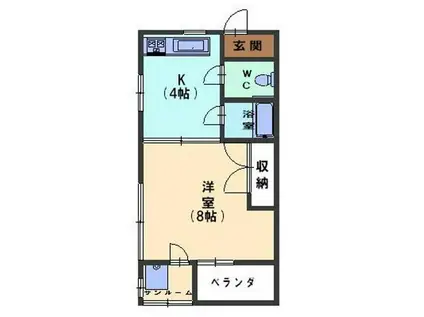 桜丘ハイツ(1DK/2階)の間取り写真