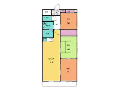 ボヌール(3LDK/1階)の間取り写真