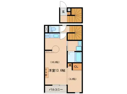 エスペランサ(ワンルーム/2階)の間取り写真