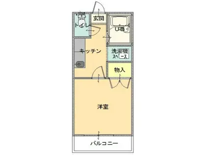 ドーム21山下第2(1K/2階)の間取り写真