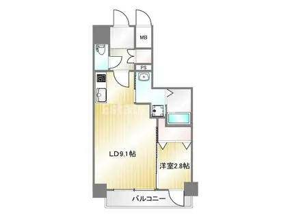 SDグランツ神戸ハーバーウエスト(1LDK/5階)の間取り写真