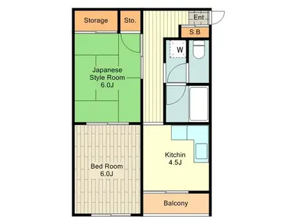 パレス中芳(2DK/2階)の間取り写真