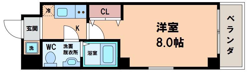 CO.LABO天王寺(1K/6階)の間取り写真