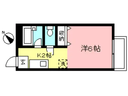 シャトルK(1K/1階)の間取り写真