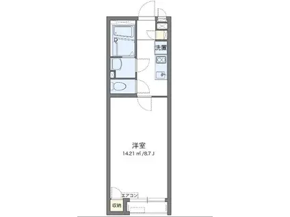 トワアモーレ(1K/2階)の間取り写真