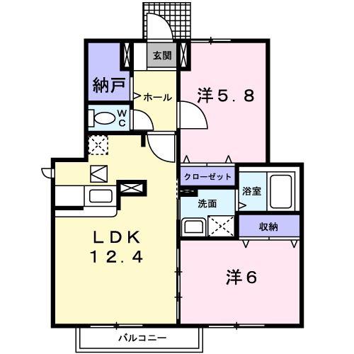 メゾンまえはた(2LDK/1階)の間取り写真