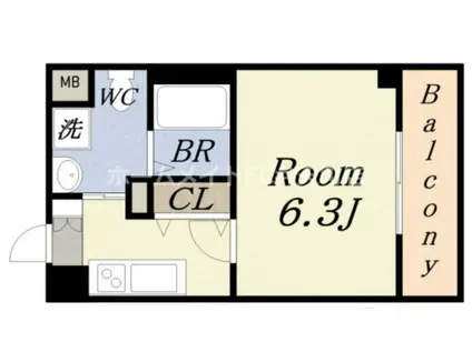 レジュールアッシュアーバンベイ(1K/7階)の間取り写真