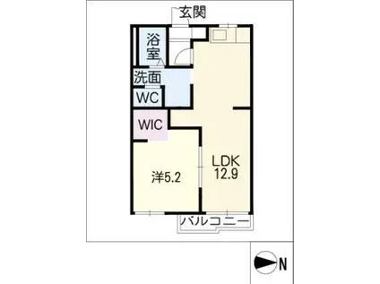 CEST LA VIE B棟(1LDK/2階)の間取り写真