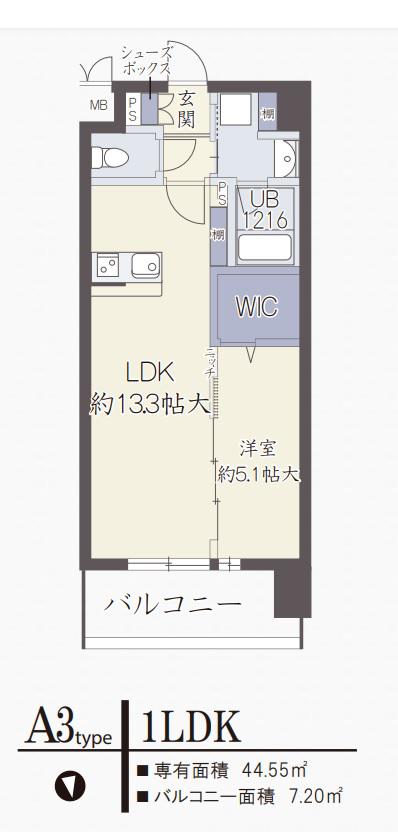 LE CEDRE天神橋(1LDK/5階)の間取り写真