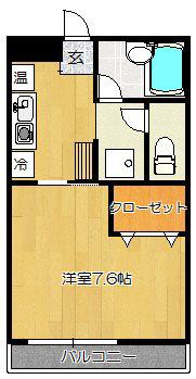 ウイロー東出来島(1K/3階)の間取り写真