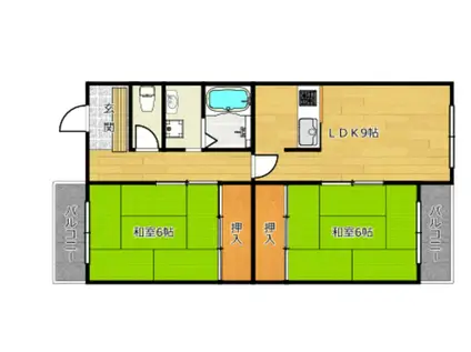 アティック館(2DK/2階)の間取り写真