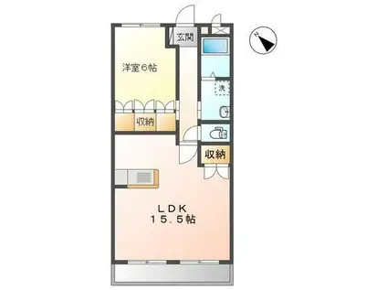 アメニティーパーク(1LDK/1階)の間取り写真