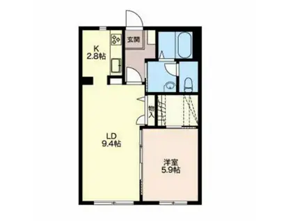 ヴィラクオーレ(1LDK/1階)の間取り写真