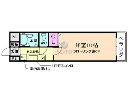 パルフェス宮山(1K/1階)の間取り写真