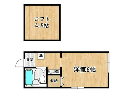 プチグレイス塚口弐番館(ワンルーム/1階)の間取り写真