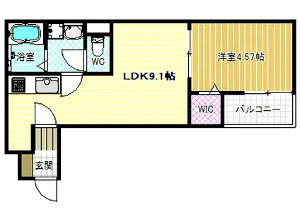 FSTYLE藤井寺道明寺1号館(1LDK/3階)の間取り写真