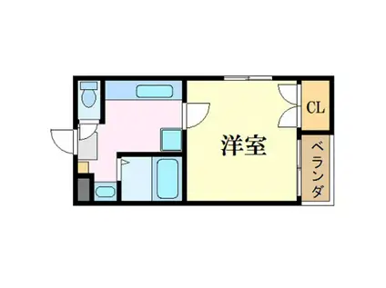 ハイエスト 田町(1K/7階)の間取り写真