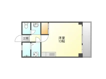 赤畑アパート(ワンルーム/3階)の間取り写真