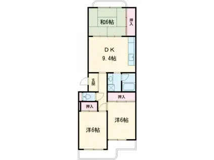 ナカスギマンション(3DK/3階)の間取り写真