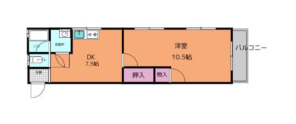 マンション芝(1DK/3階)の間取り写真