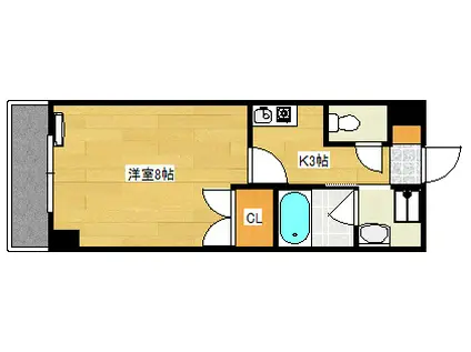 コーボレーション草津(1K/4階)の間取り写真