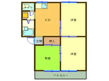 アオイハイツ(3DK/2階)の間取り写真