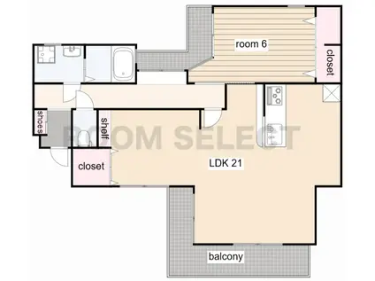 グリーンエミナンス四ツ谷(1LDK/1階)の間取り写真
