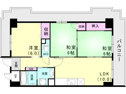 エスパシオ神戸(3LDK/8階)の間取り写真