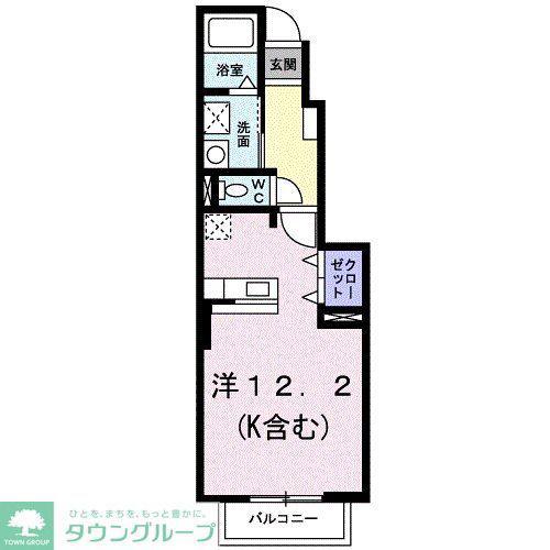 アイリス(ワンルーム/1階)の間取り写真