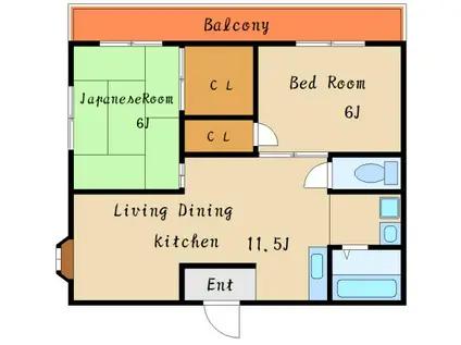 ドゥホーム魚住(2LDK/3階)の間取り写真